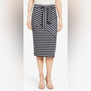 Halogen Black and White Wrap Pencil Skirt Knee-Length